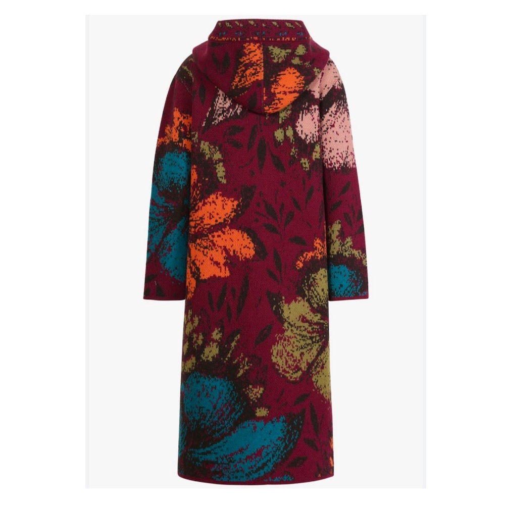 IVKO Floral Wool Cardigan Sweater Coat Large - Picture 2 of 14